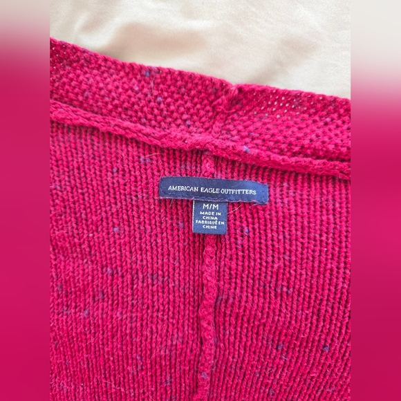 American Eagle Outfittera Red Open Front Cardigan - Picture 4 of 4